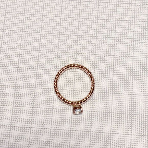 NWT Made in Italy Bronzallure Blue Topaz 18k Rose Gold Plated Ring Size US 7 - Picture 3 of 6